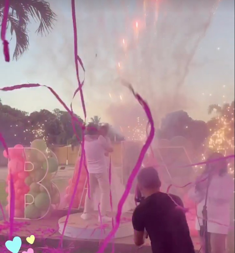 Fogos de artifício em chá revelação